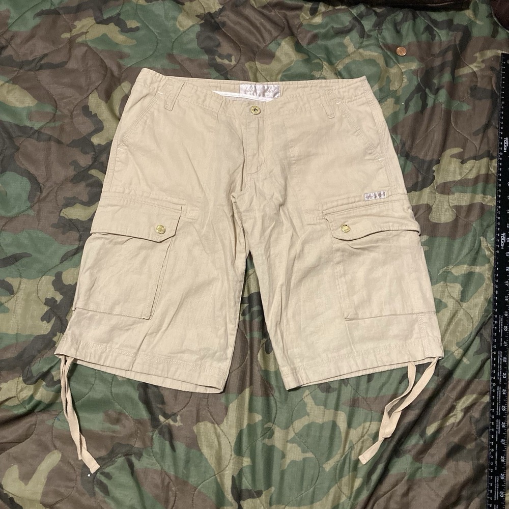 Baby Phat Linen Blend Low Rise Tan Cargo‎ Shorts Women's 7/31